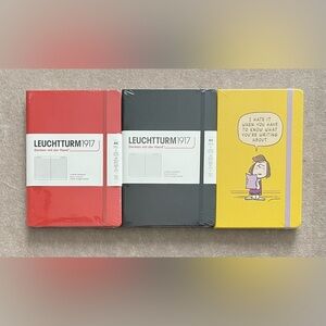 Leuchtturm1917 Black & Red Notebook Bundle + Yellow Moleskine Peanuts Cover
